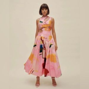 AJE JOLIE ABSTRACT DRESS - XS